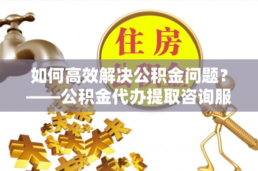 帮办如何高效解决公积金问题？——公积金代办提取咨询服务指南